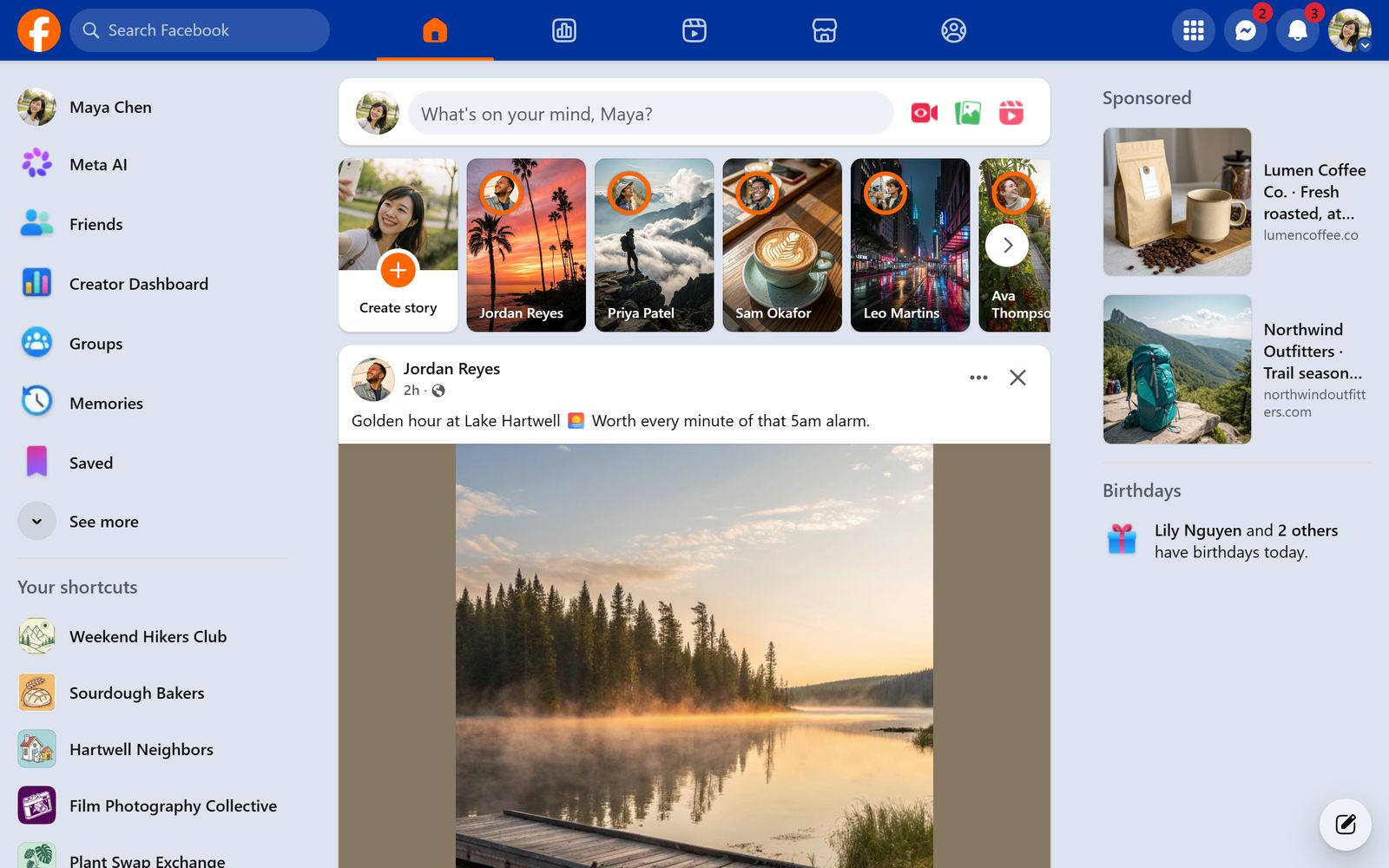 Facebook restyled with the Myspace 2006 theme