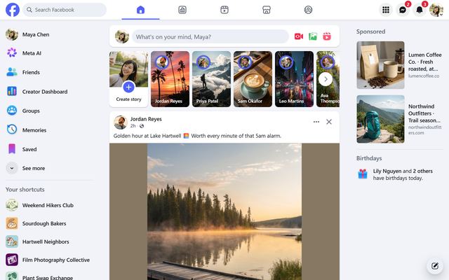 Facebook in the Cloud theme